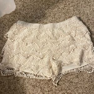 Flowy White Lace Summer Shorts